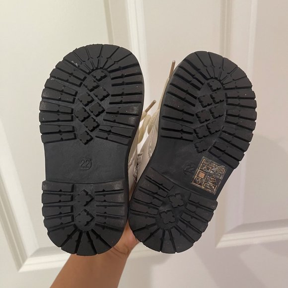 Mr. Dai W-S White Toddler Combat Boots - Picture 4 of 4